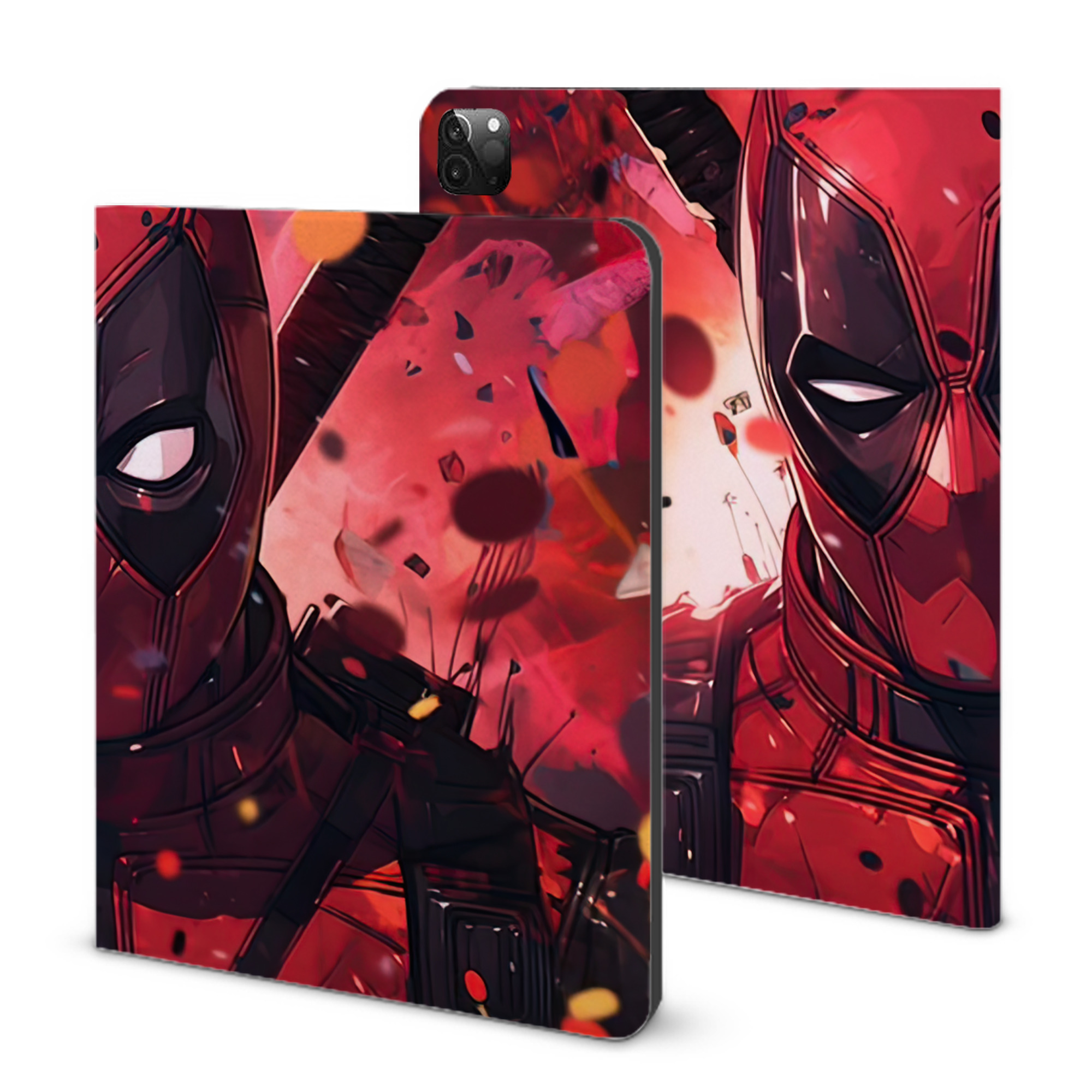 （画像用） Deadpool デッドプール IPadケース ペンホルダー付き ブックスタイルデザイン